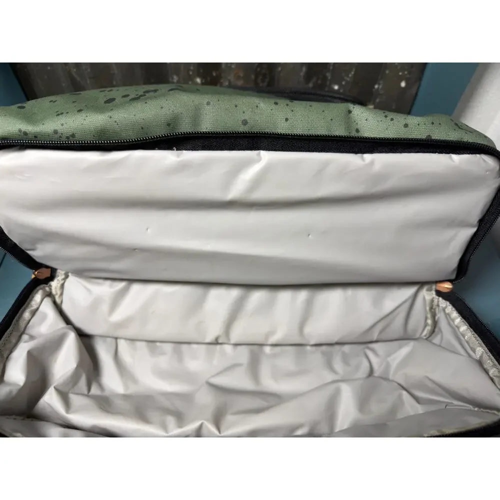 Petunia Pickle Bottom Pivot Backpack Diaper Bag Green Splatter Tote Discontinued